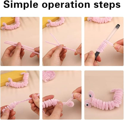 100 Pieces Pipe Cleaners Chenille Stem, Solid Color Pipe Cleaners Set for Pipe Cleaners DIY Arts Crafts Decorations, Chenille Stems Pipe Cleaners (Light Pink)