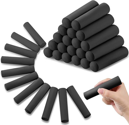 Fulmoon 40 Pcs Jumbo Sidewalk Chalk for Kids Outdoor Art Non Toxic Large Washable Street Chalk for Adults Drawing Painting Graffiti Classroom(Black,Round Style)