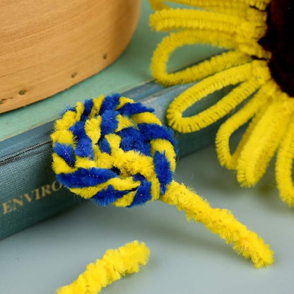 100 Pieces Pipe Cleaners Chenille Stem, Blue Pipe Cleaners Set for DIY Arts Crafts Decorations, Chenille Stems (Blue)