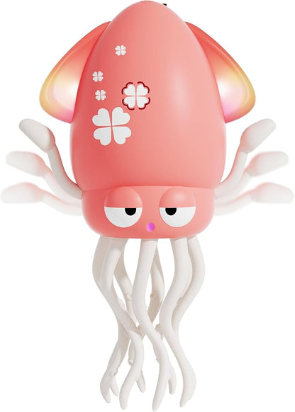 LZZAPJ Electric Dancing Octopus Light Music Suitable for 12-18 Months Old Baby Toys, Kid Crawling Squid Toys Suitable for Toddler Tummy time, Birthday for 1 2 3 4 5 6 Year Old Girl (Pink)