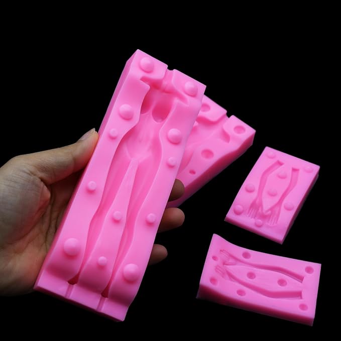 3D Human Body Silicone Clay Mold, Large Human Sculpture Polymer Mold Full Body Mold for Polymer Clay Craft (Small Female Body Set)