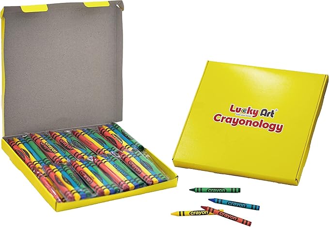 Lucky Art 400 Sets of 4 Packs (1600 count) Standard Size Crayons - Mini Crayon Packs, Non-Toxic Crayons; Crayons in bulk for Kids Party Favors, School Supplies for Teachers & Travel Crayons