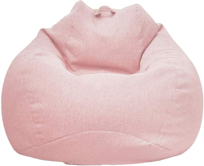 Stuffed Animal Storage Bean Bag Cover (No Filler) Extra Soft Beanbag Seat Chair Covers-Cotton Linen Memory Foam Beanbag Replacement Cover for Adults Children Without Filling