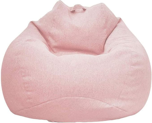 Stuffed Animal Storage Bean Bag Cover (No Filler) Extra Soft Beanbag Seat Chair Covers-Cotton Linen Memory Foam Beanbag Replacement Cover for Adults Children Without Filling