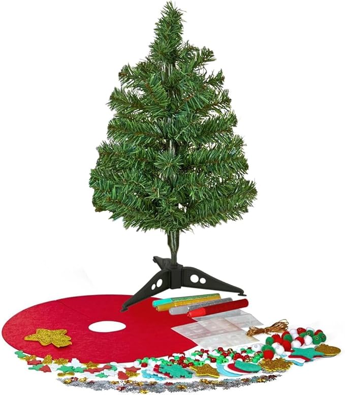 Kid Made Modern 3D Kids Christmas Tree Craft Set - DIY Christmas Ornaments Kits to Decorations for Home - Ideal Cute Fun Xmas Activities (Alternative to Felt Christmas Tree Wall)