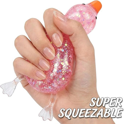 Cute Duck Squishy Stress Ball – Soft Pink Sugar Squishy Fidget Toy, Slow Rising Moldable Sensory Toy for Stress & Anxiety Relief, Relaxing Desk Toy(Pink)
