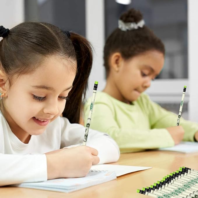 ArtCreativity $100 Bill Pencils, Set of 24, Cool Writing Pencils with Erasers, Birthday Party Favors, Party Goody Bag Fillers, Teacher Supplies for Classroom