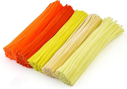 Caydo 500 Pieces Orange Pipe Cleaners, Chenille Stems, Pipe Cleaner Crafts for DIY Art and Craft Projects Creative Gift Party Decorations