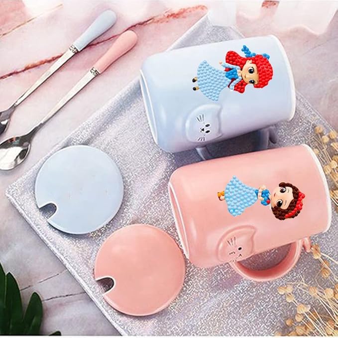 Junrife Cute Diamond Craft Kits Stickers for Kids,Gem Kids' Paint by Number Kits Mosaic Sticker - Best Gifts for Girls Ages 8-12 Easy for Kids Adult Beginners