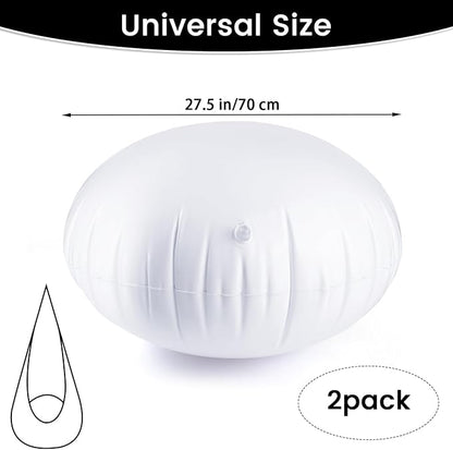2 PCS Pod Chair Replacement for Kids,Swing Hammock Pod Replacement Cushions, 27.5 Inch Swing Hammock Pod Chair Thickened, PVS Inflatable Cushions (White)
