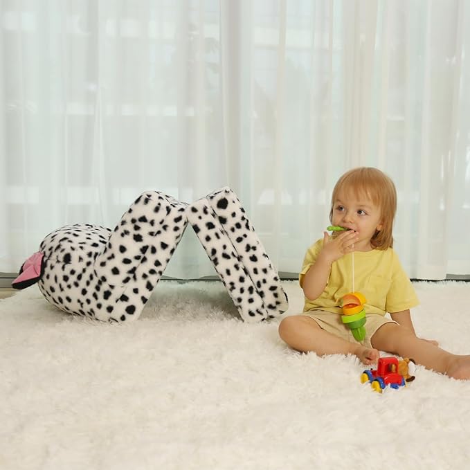 MOONBEEKI Comfy Toddler Chair, Kids Couch Fold Out to Lounger, Foldable Baby Sofa Plush for Girl and Boy Age 18 Months and Up （Dalmatian）