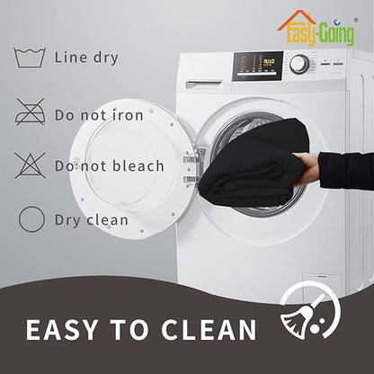 Easy-Going Sofa Slipcover Waterproof Sofa Cover Couch Cover for 4 Cushion Couch with Elastic Straps Washable Non-Slip Furniture Protector Cover for Pets, Dogs, Cat (XX-Large, Black)