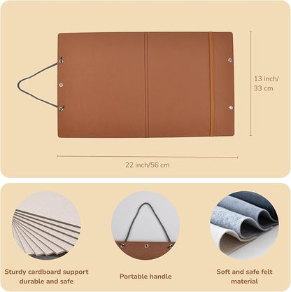 CHEFAN Felt Flannel Board 22 * 13 in,Foldable Freestanding Felt Story Learning Board for Toddlers,Double-Sided Use for Preschool Classroom,Multi Felt Pieces Can Be Used,Gifts for Kids