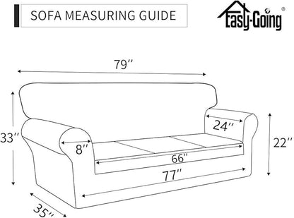 Easy-Going Sofa Slipcover Waterproof Couch Cover for 3 Cushion Couch Sofa Cover Furniture Protector Cover Pets Covers Washable Non-Slip Fabric Pets Kids Children Dog Cat (Sofa, Black)