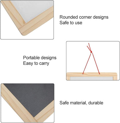 Chalkboard Set, Children Wooden Double Sided Hanging Magnetic Writing Drawing Board Drawing Art Black Board Educational Kids Toy