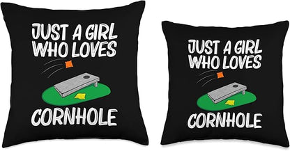 Cool Cornhole Design for Girls Kids Corn Bean Bag Toss Game Throw Pillow, 18x18, Multicolor