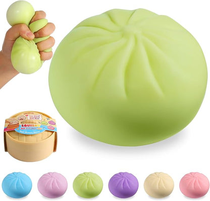 Dumpling Squishy Mystery Box, Viral Squishy Dumpling Toy, Bao Bun Squeeze Stress Relief Fidget Toys for Holiday & Birthday Gifts (Green)