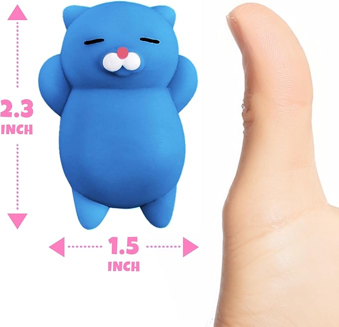Nutty Toys Squishy Cat Set - 2" Soft Silicone Kawaii Kitties, Top Stress Relief Toy 2026 Unique Gifts for Teens Kids Women Men Adults Best Teenage Girls Teen Boy Tween Valentines Day, Easter Gift Idea