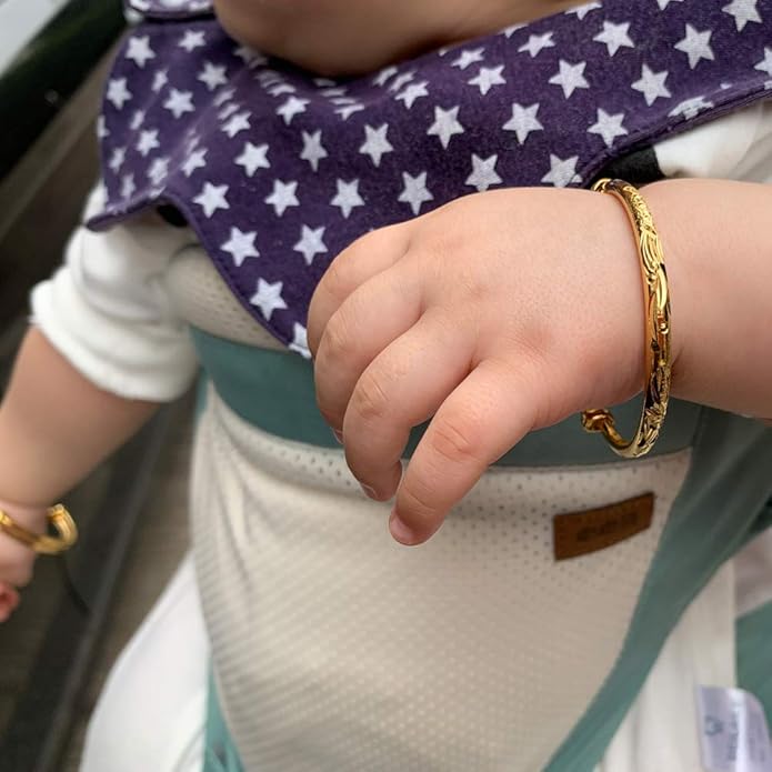Ethlyn 2pcs/lot Baby Bracelet for infant Girls Boys 18K Gold Plated Kids Baby Expandable Adjustable Bangles &bracelets Birthday Christmas Gifts