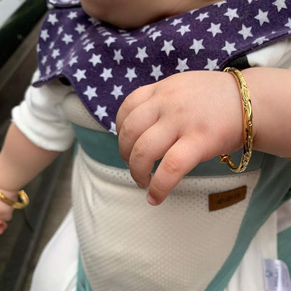Ethlyn 2pcs/lot Baby Bracelet for infant Girls Boys 18K Gold Plated Kids Baby Expandable Adjustable Bangles &bracelets Birthday Christmas Gifts