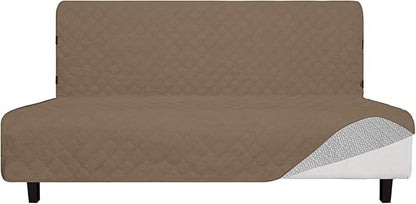 Easy-Going Sofa Slipcover Futon Cover Waterproof Couch Cover Furniture Protector Cover Pets Covers Whole Fabric No Stitching Non-Slip Fabric Pets Kids Children Dog Cat (Futon, Camel)