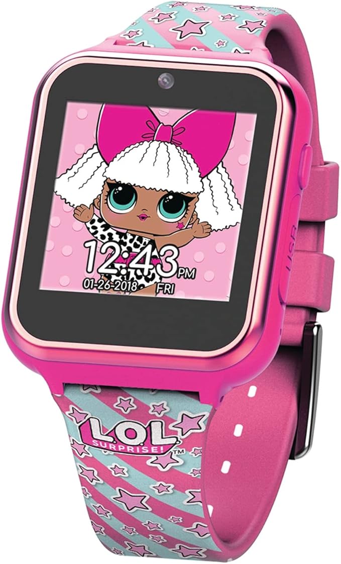 LOL Surprise Kids Interactive Smart Watch with Camera, Games, Voice Recorder, Step Counter, 10 Fun Watch Faces, Alarm, Timer, and Calculator - Ideal Tech Toy for Kids