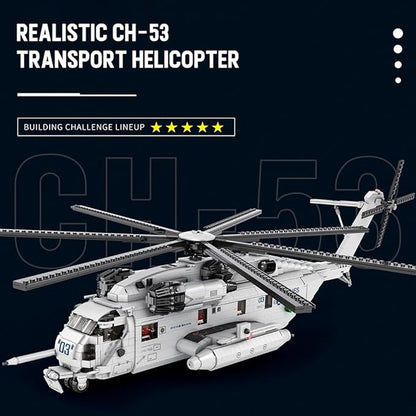 MISINI 33037 CH-53E Super Stallion Transport Helicopter Building Blocks Set, 2192 PCS Airplane Model Building Kits, Educational Toys Gifts for Kid and Adult