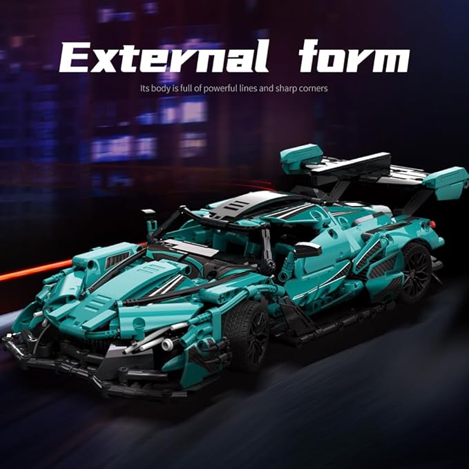 Mesiondy Sports Car Building Blocks Toys Boys or Adults Kits, Adults Challenging Racing Car Building Blocks Kit，1:14 1391 Pieces Car Model Building Set DIY Toys for Boys Age 8-14