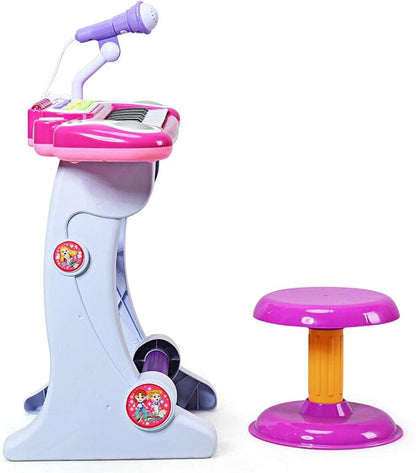 Costzon 37-Key Kids Piano Keyboard Toy, Toddler Electronic Musical Instrument Educational Toy w/Microphone, Multiple Sounds, Record Playback, Lights & Stool, Birthday Gift for Girls Boys Age 3+, Pink