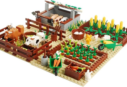 Farm Field Set Building Blocks Plant Animal Crops Building Bricks Kit DIY Building Set Compatible All Major Brands (Animal)