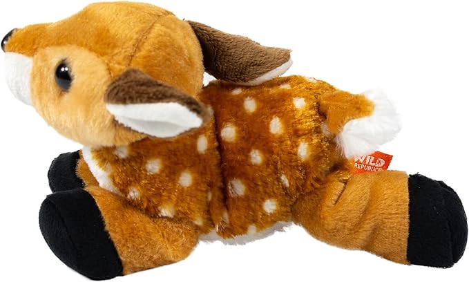 Wild Republic Fawn Plush, Stuffed Animal, Plush Toy, Gifts for Kids, Hug’Ems 7"