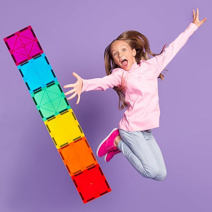 Gemmicc Magnetic Tiles Building Blocks, Magnet Toys for Kids, STEM Approved Educational Toys,3D Magnet Puzzles Stacking Blocks for Boys Girls,63 PCS Classic Set