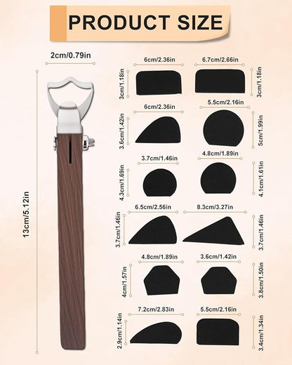 eZAKKA Mug Handle Carving Tool, Pottery Handle Making Tools Set for Pottery Ceramic Mug Handle Molds for Clay, Style 4