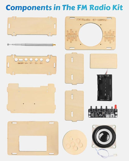 Poraxy Science Kits for Kids Age 8-12 12-14, STEM Kits 8-10, Build Your Own FM Radio Kit, Electronic DIY Experiment Engineering Building Project, Toys Gifts for Teen Boys Girls 9 11 13 15 16+