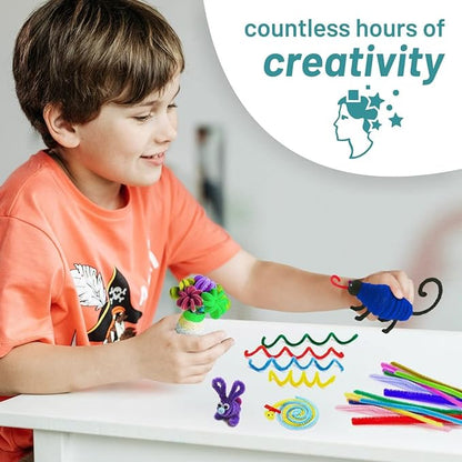 Pipe Cleaners Craft - 1000 Pcs Multi-Colored Chenille Stems, 6mm x 12 Inch Fuzzy Sticks, 10 Assorted Colors for DIY Arts and Craft Projects and Decorations