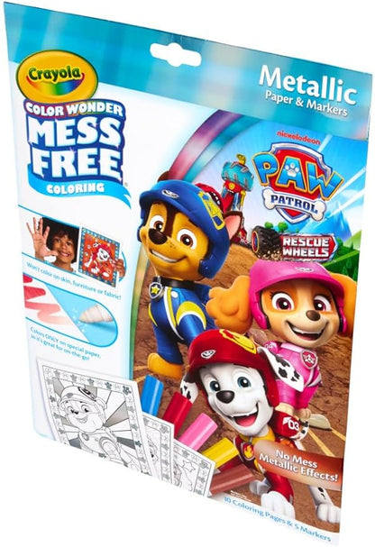 Crayola PAW Patrol Color Wonder Mess Free Coloring Set, Metallic Markers & Paper, PAW Patrol Toys, Toddler Coloring Kit, Travel Activity, Gift for Kids, 3+