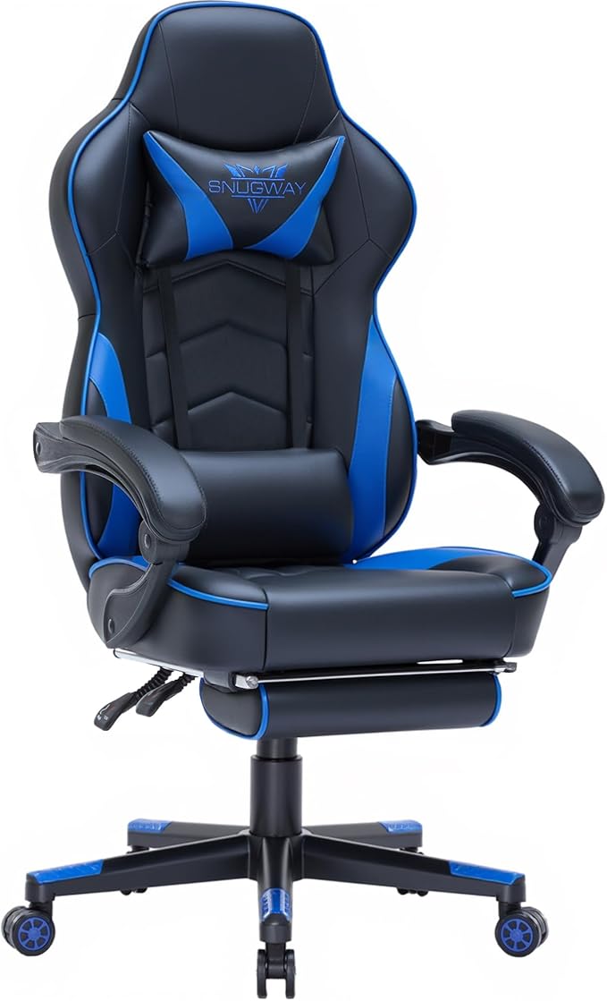 Gaming Chair High Back Ergonomic Racing Computer Desk with Comfortable Lumbar Support and Headrest Girl Gamer Height Adjustable
