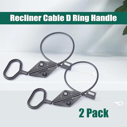 YUXIVCNE 2 Pack Recliner Cable D Ring Handle Recliner Adjustment and Maintenance Replacement for Lazy Boy Handle Cable Release Cable Couch Recliner with 3in Exposed Steel Wire O-end