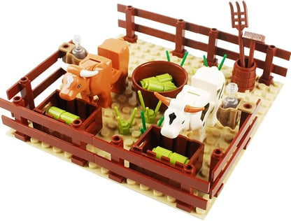 Farm Field Set Building Blocks Plant Animal Crops Building Bricks Kit DIY Building Set Compatible All Major Brands (#A)
