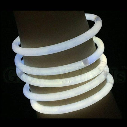 Glow Sticks Bulk Wholesale Bracelets, 1000 8” White Glow Stick Glow Bracelets, Bright Color, Glow 8-12 Hrs, Glow Party Favors Supplies, Sturdy Packaging, GlowWithUs Brand