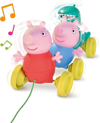 Toomies Peppa Pig Pull Along Toy - Peppa Pig Toys with Music and Wheels - Baby and Toddler Push Toys with Wibble Wobble Action - Walking Toys Ages 18 Months and Up