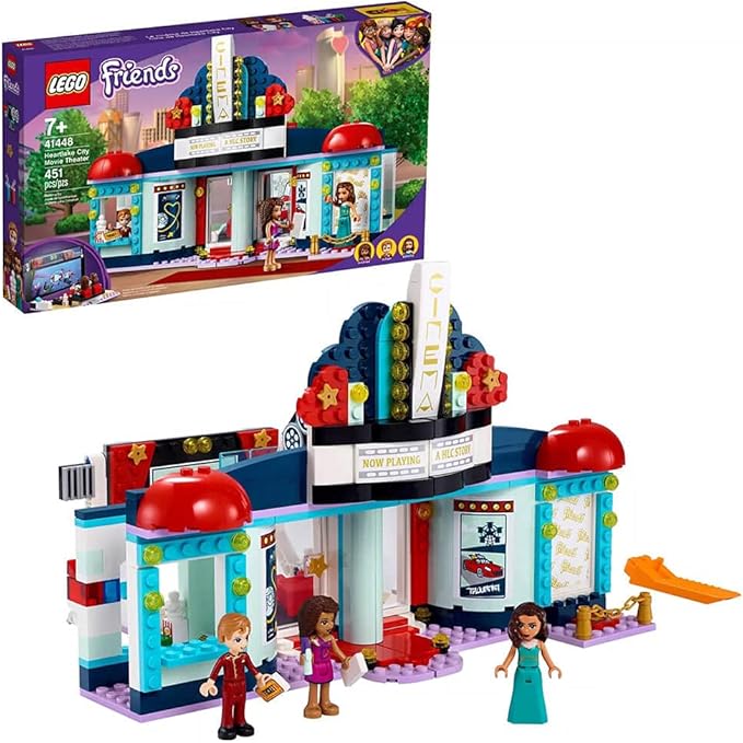 LEGO Friends Heartlake City Movie Theater 41448 Building Kit; Great Birthday Gift for Kids Who Love Movies, New 2021 (451 Pieces)