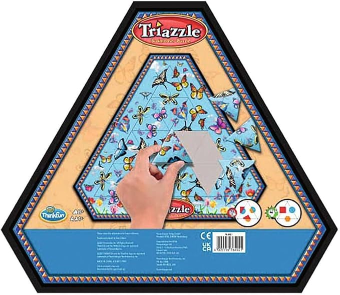 Think Fun Triazzle Picture-Matching Brainteaser - Engaging Brain Puzzle for Kids & Adults | Award-Winning Game | Enhances Memory & Problem-Solving Skills | Butterflies Edition