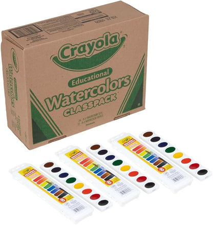 Crayola Watercolors Classpack, Bulk Paint Set For Kids, 24 Trays & 12 Refills, School Supplies