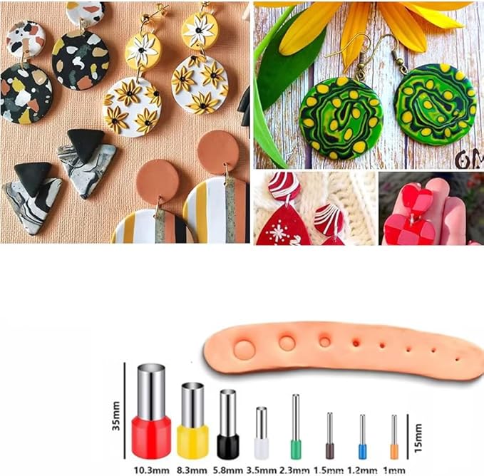 8 Pcs Multicolor Clay Circle Cutters Set,Clay Cutters Set of Circle Cutter Molds Household Tool for Polymer Ceramic Crafts Handmade Supplies Clay Cutters for Earrings Ceramics and Pottery