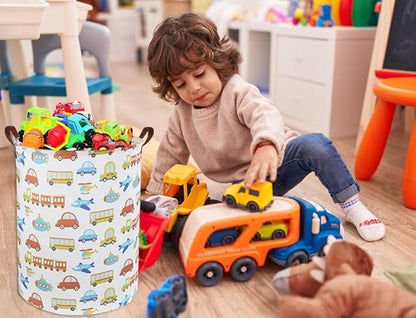 HIYAGON Kids Laundry Basket Kids Hamper Car Toy Storage Bin for Boys Room Decor Nursery Hamper Gift Baskets for Bedroom Bathroom(Car)