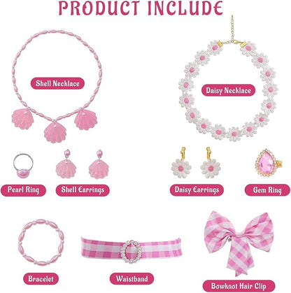 Girls Pink Costume Dress Movie Cosplay Dress Up Kids Outfits Halloween Birthday Party