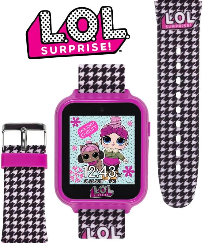 LOL Surprise Kids Smart Watch with Camera, Games, Voice Recorder, Step Counter, 10 Unique Watch Faces, Alarm, Timer, and Calculator - Fun Tech Toy for Kids