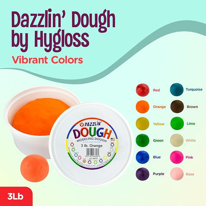 Hygloss Play Modeling Dough - Orangle Dough Unscented - Safe & Non-Toxic for Kids Arts & Crafts - Party Favors - Classroom Supplies - 3lb