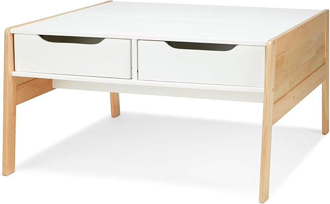 Melissa & Doug Kids Furniture Wooden Art & Activity Table with Bins Wooden Kids Activity Table, With Storage